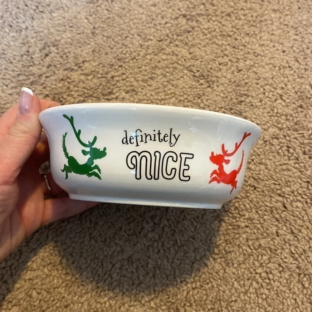 Dr. Seuss The Grinch Naughty/Nice ceramic pet bowl